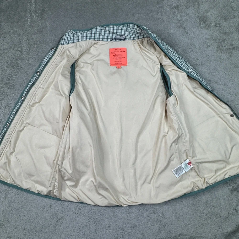 J. Crew Signature Puffer Vest Green PrimaLoft Small‎ Womens Excellent Condition! - Picture 3 of 14